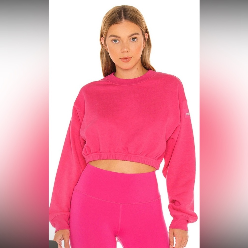 Devotion Alo Yoga Crewneck Neck Pullover Top Neon Pink Sold Out Online
